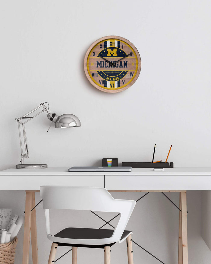 Michigan Wolverines Barrel Wall Clock FOCO - FOCO.com