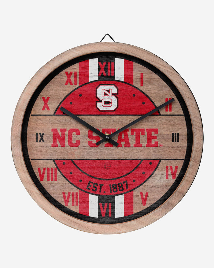 NC State Wolfpack Barrel Wall Clock FOCO - FOCO.com