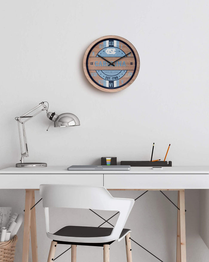 North Carolina Tar Heels Barrel Wall Clock FOCO - FOCO.com