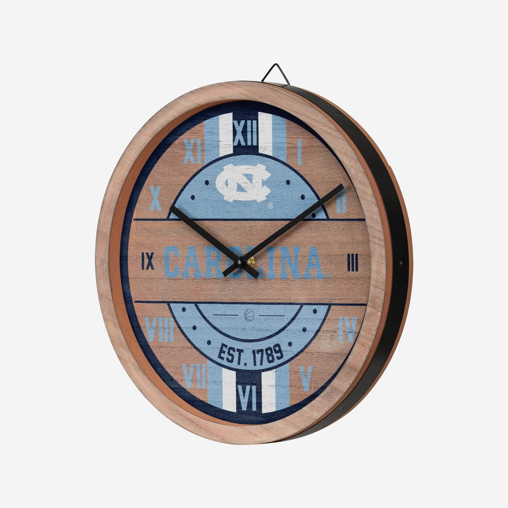 Clock Tar North Carolina Tar Heels Barrel Wall Clock FOCO
