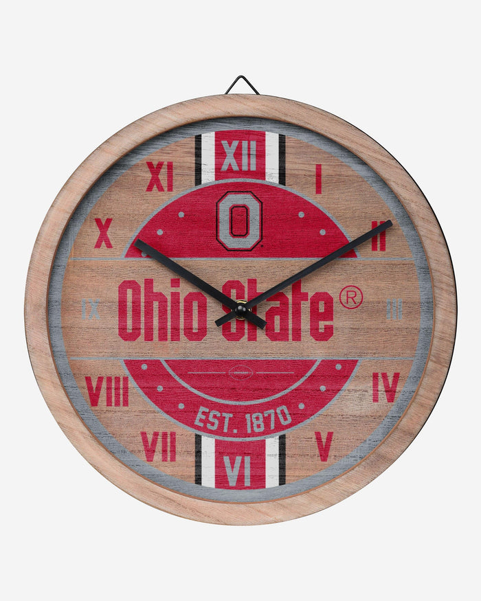 Ohio State Buckeyes Barrel Wall Clock FOCO - FOCO.com