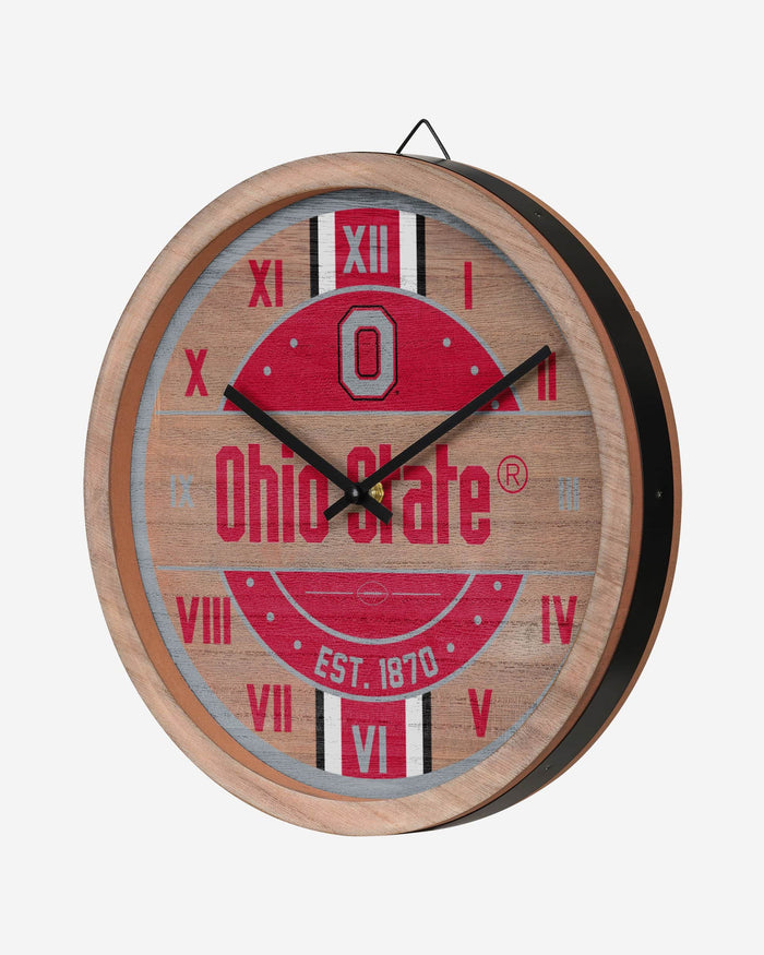 Ohio State Buckeyes Barrel Wall Clock FOCO - FOCO.com