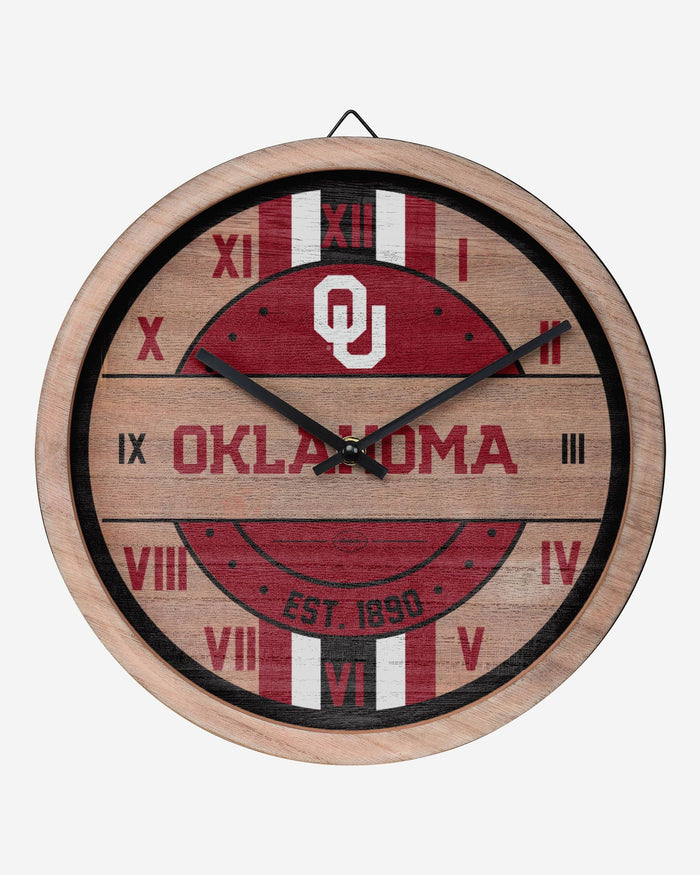 Oklahoma Sooners Barrel Wall Clock FOCO - FOCO.com