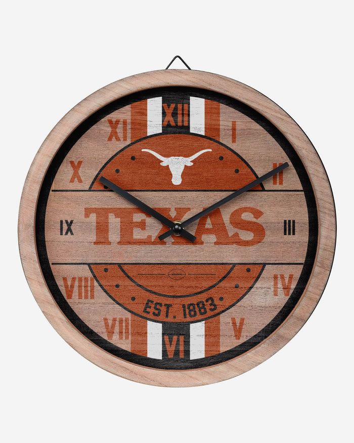 Texas Longhorns Barrel Wall Clock FOCO - FOCO.com