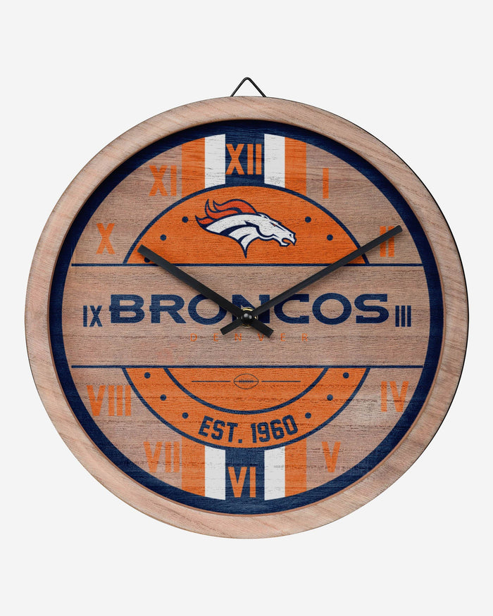 Denver Broncos Barrel Wall Clock FOCO - FOCO.com
