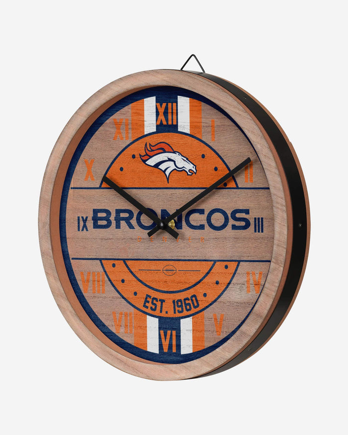 Denver Broncos Barrel Wall Clock FOCO - FOCO.com