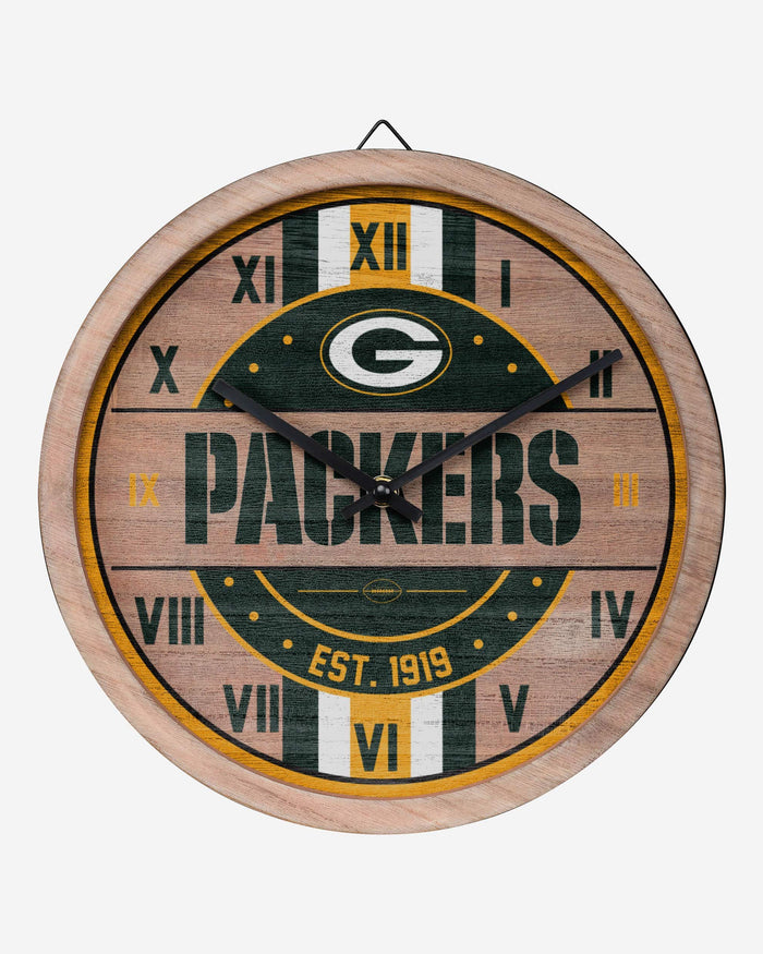 Green Bay Packers Barrel Wall Clock FOCO - FOCO.com