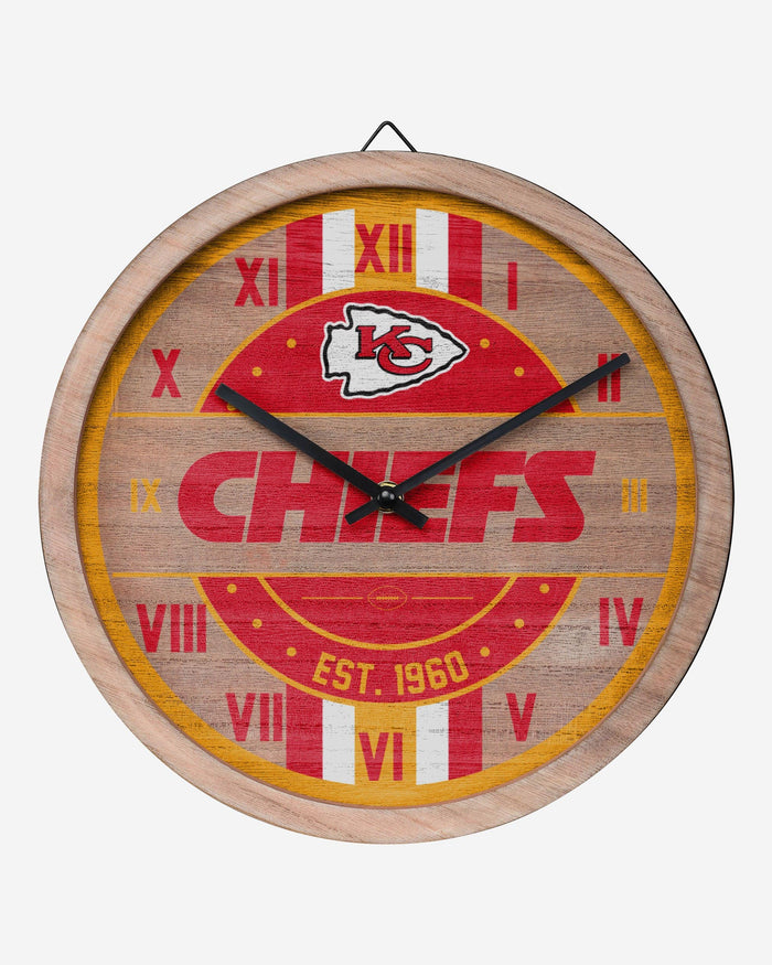 Kansas City Chiefs Barrel Wall Clock FOCO - FOCO.com