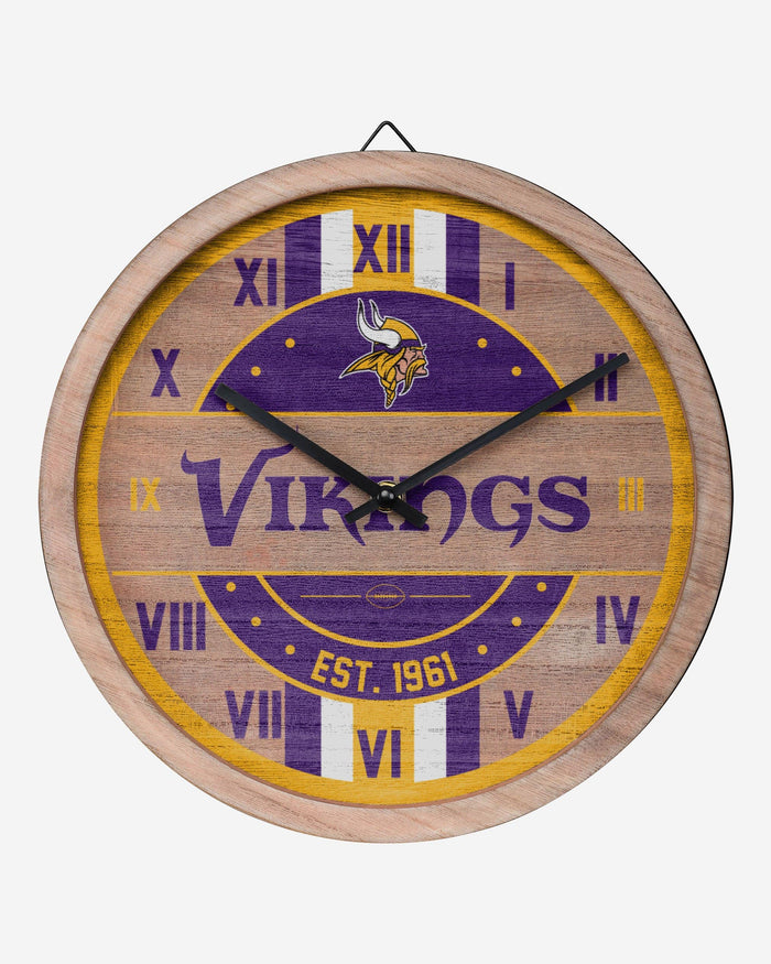 Minnesota Vikings Barrel Wall Clock FOCO - FOCO.com