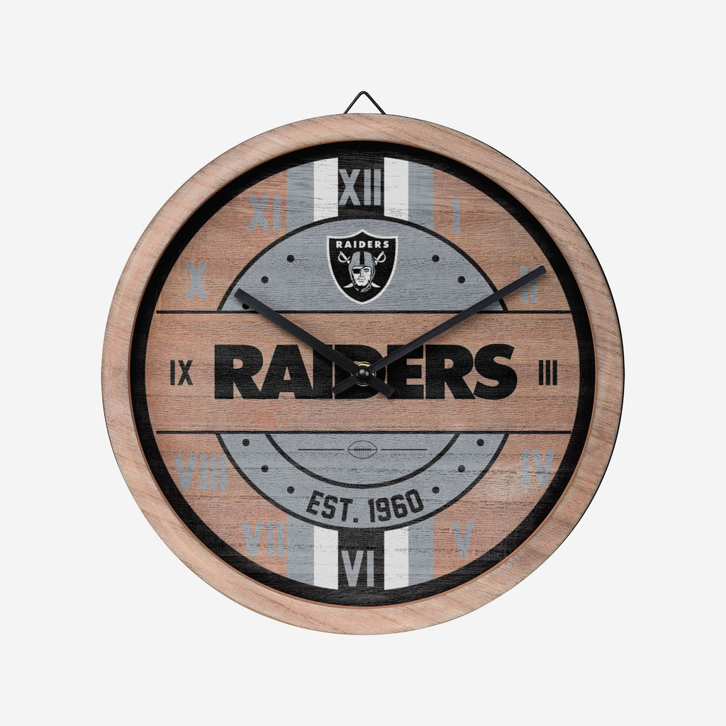Las Vegas Raiders Barrel Wall Clock FOCO - FOCO.com