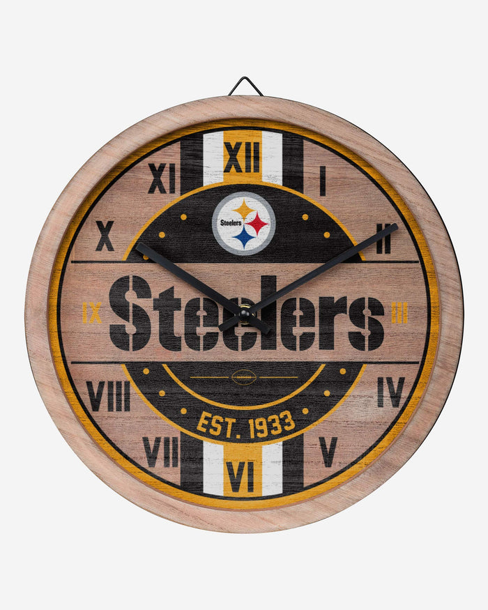 Pittsburgh Steelers Barrel Wall Clock FOCO - FOCO.com