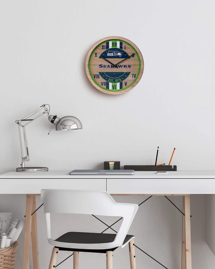 Seattle Seahawks Barrel Wall Clock FOCO - FOCO.com