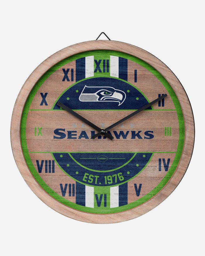 Seattle Seahawks Barrel Wall Clock FOCO - FOCO.com