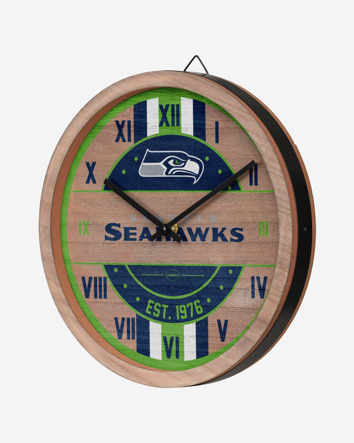 Seattle Seahawks Barrel Wall Clock FOCO - FOCO.com