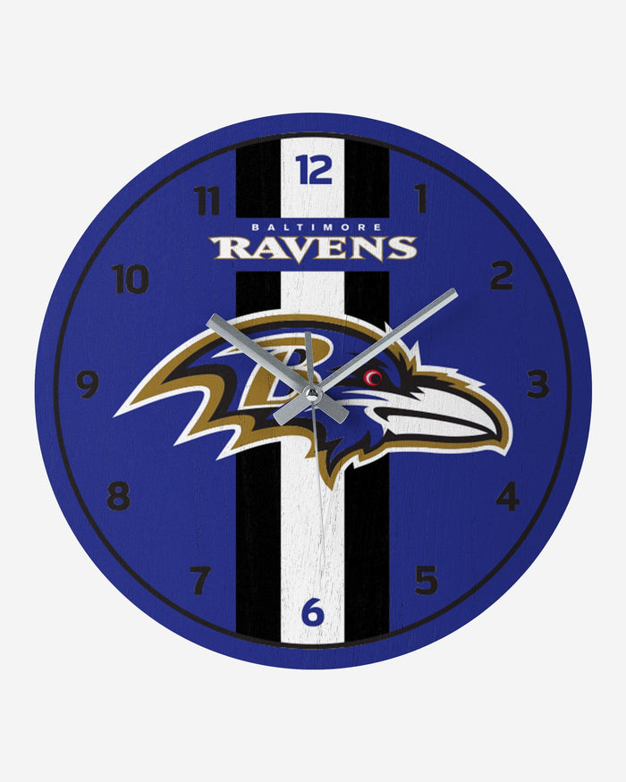 Baltimore Ravens Team Stripe Clock FOCO - FOCO.com