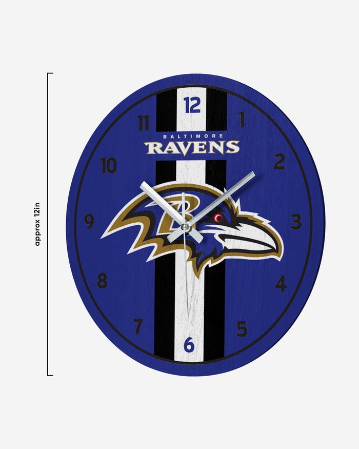 Baltimore Ravens Team Stripe Clock FOCO - FOCO.com
