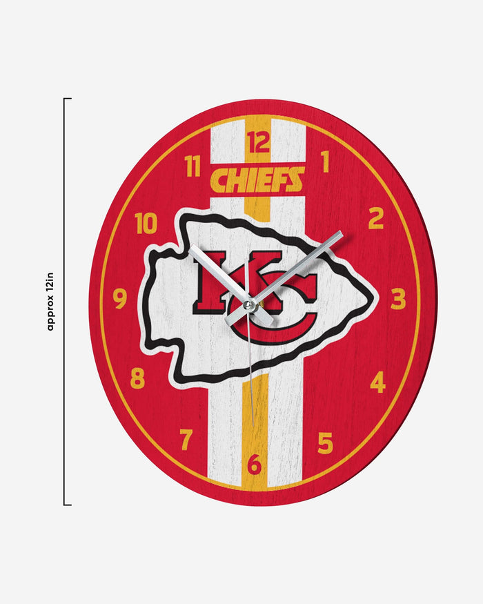 Kansas City Chiefs Team Stripe Clock FOCO - FOCO.com