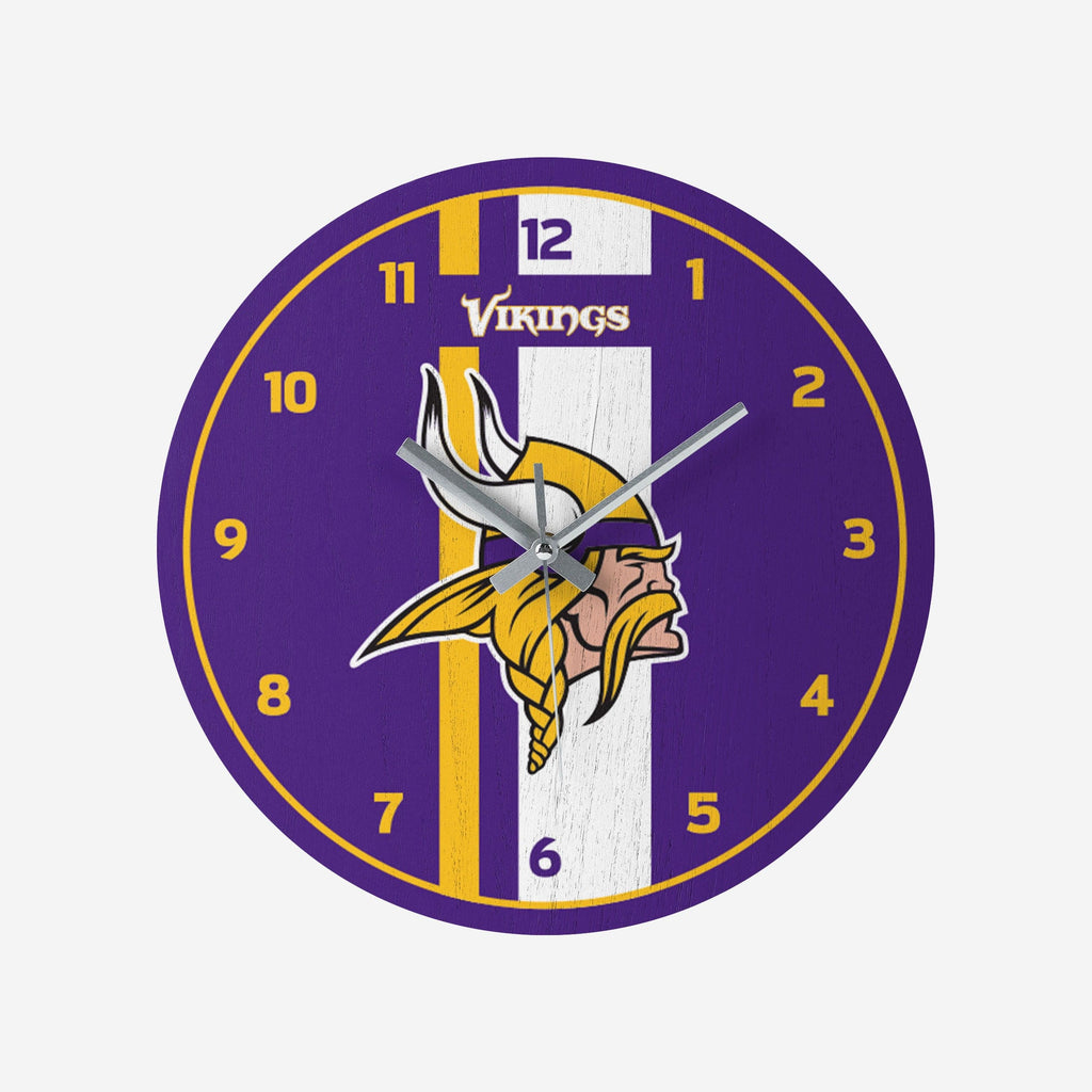Minnesota Vikings Team Stripe Clock FOCO - FOCO.com