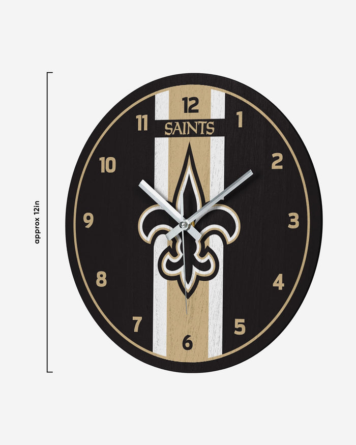 New Orleans Saints Team Stripe Clock FOCO - FOCO.com