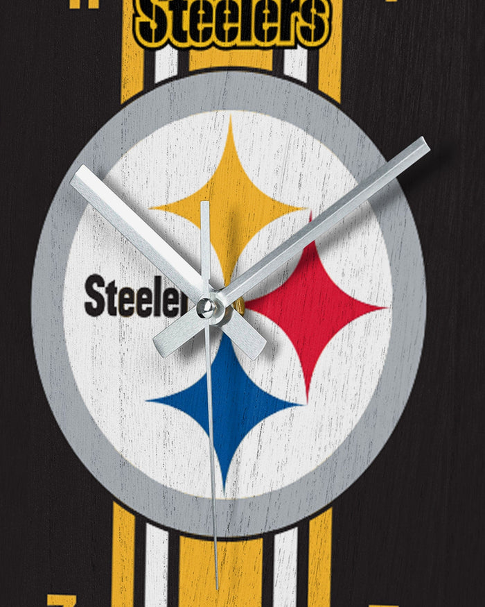Pittsburgh Steelers Team Stripe Clock FOCO - FOCO.com