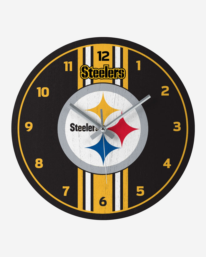 Pittsburgh Steelers Team Stripe Clock FOCO - FOCO.com
