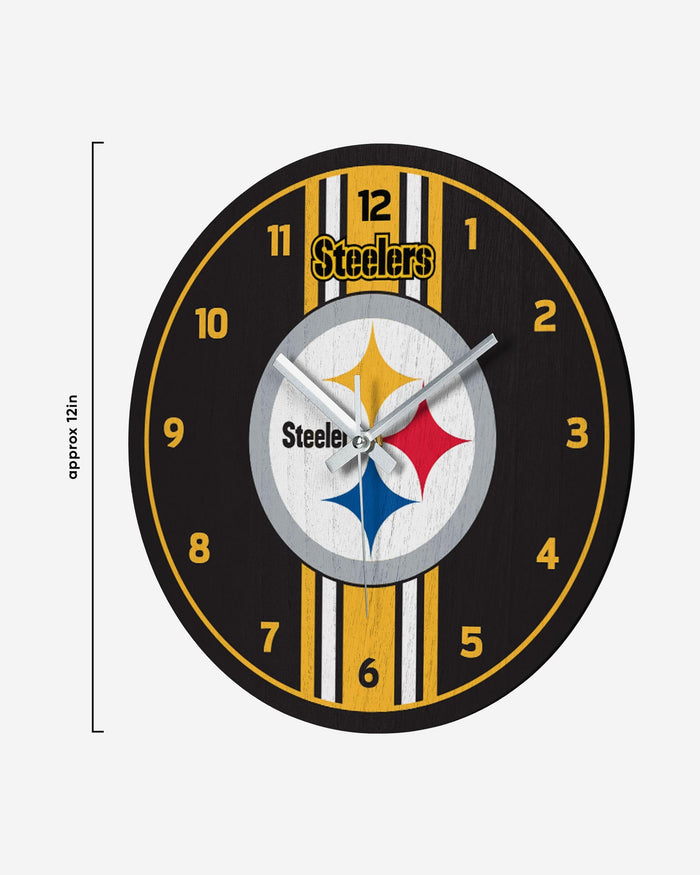 Pittsburgh Steelers Team Stripe Clock FOCO - FOCO.com