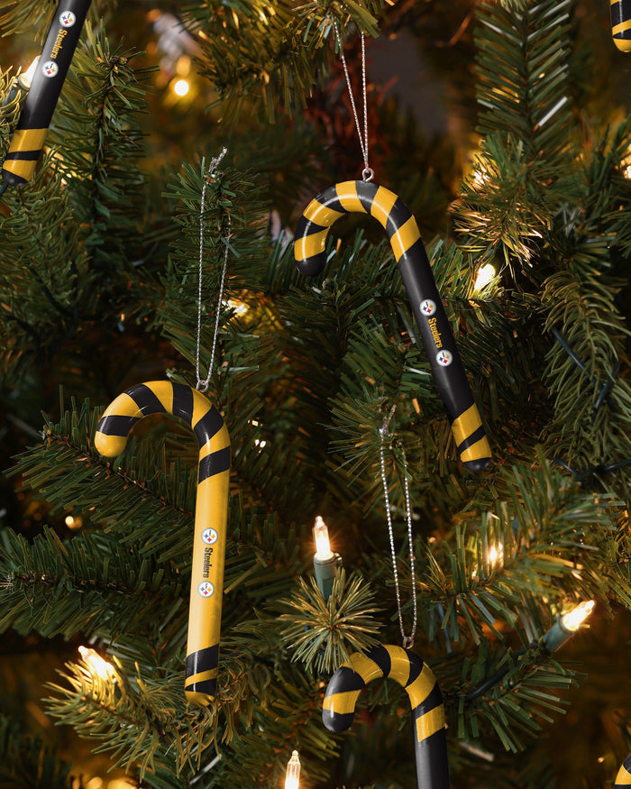Pittsburgh Steelers 12 Pack Candy Cane Ornament Set FOCO - FOCO.com