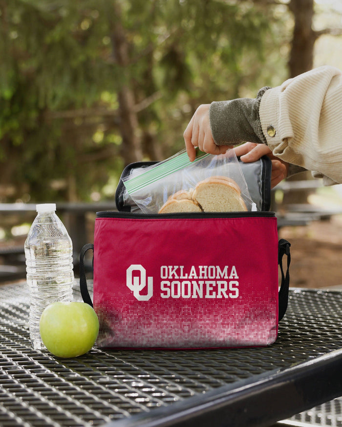 Oklahoma Sooners Big Logo Gradient 6 Pack Cooler FOCO - FOCO.com