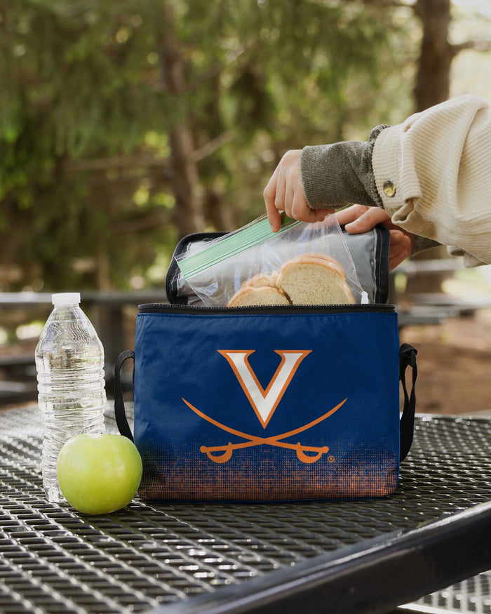 Virginia Cavaliers Big Logo Gradient 6 Pack Cooler FOCO - FOCO.com