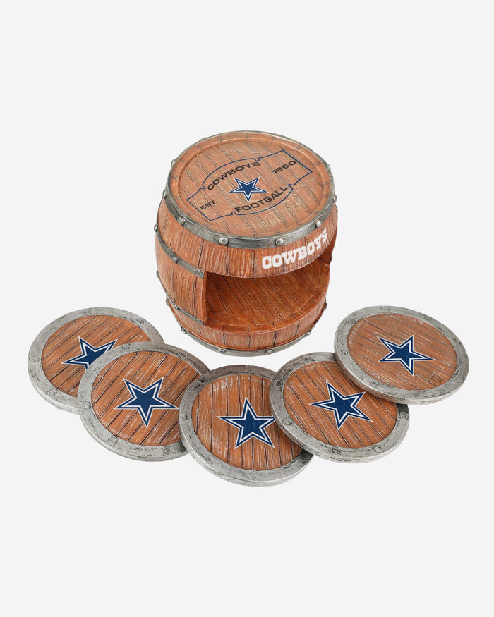 Dallas Cowboys 5 Pack Barrel Coaster Set FOCO - FOCO.com
