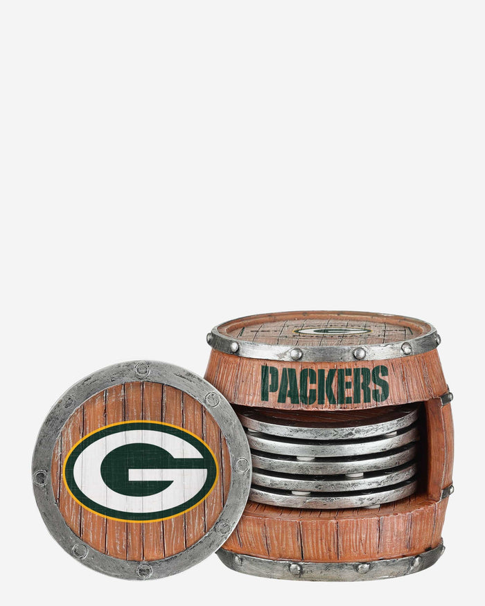 Green Bay Packers 5 Pack Barrel Coaster Set FOCO - FOCO.com