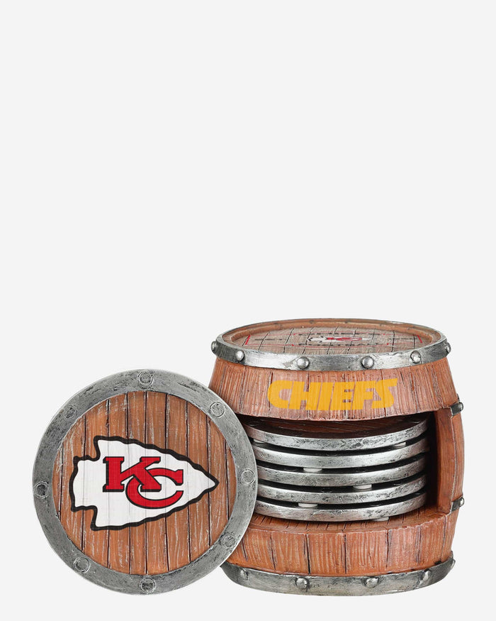 Kansas City Chiefs 5 Pack Barrel Coaster Set FOCO - FOCO.com