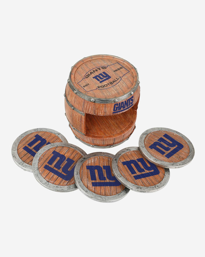 New York Giants 5 Pack Barrel Coaster Set FOCO - FOCO.com