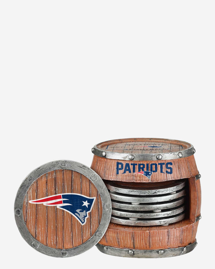 New England Patriots 5 Pack Barrel Coaster Set FOCO - FOCO.com