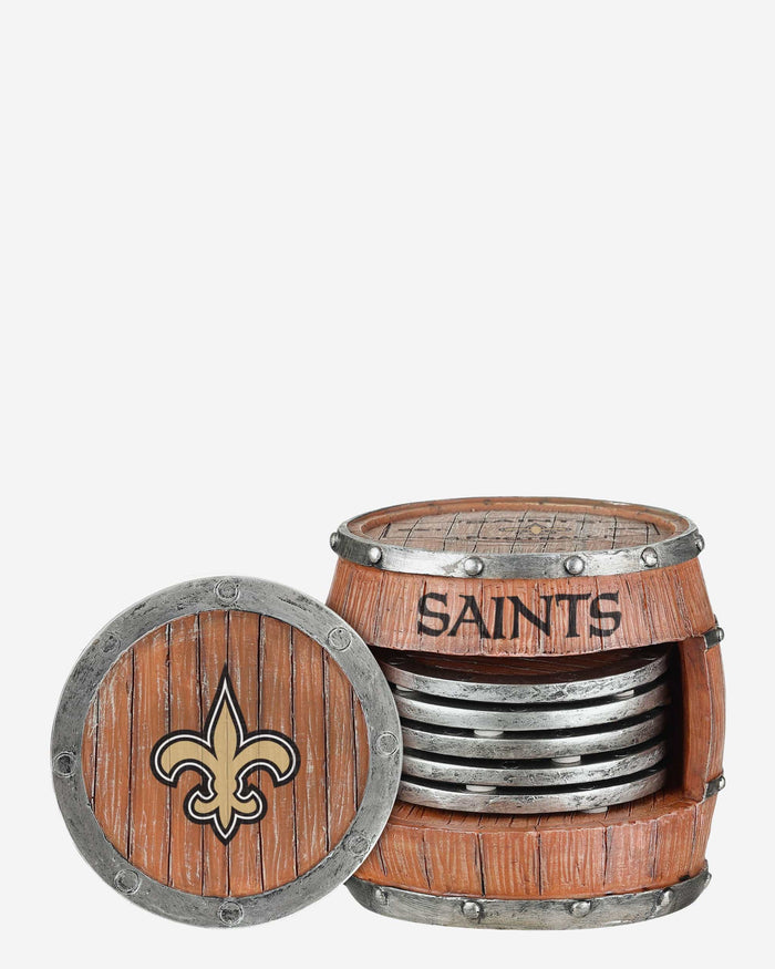 New Orleans Saints 5 Pack Barrel Coaster Set FOCO - FOCO.com