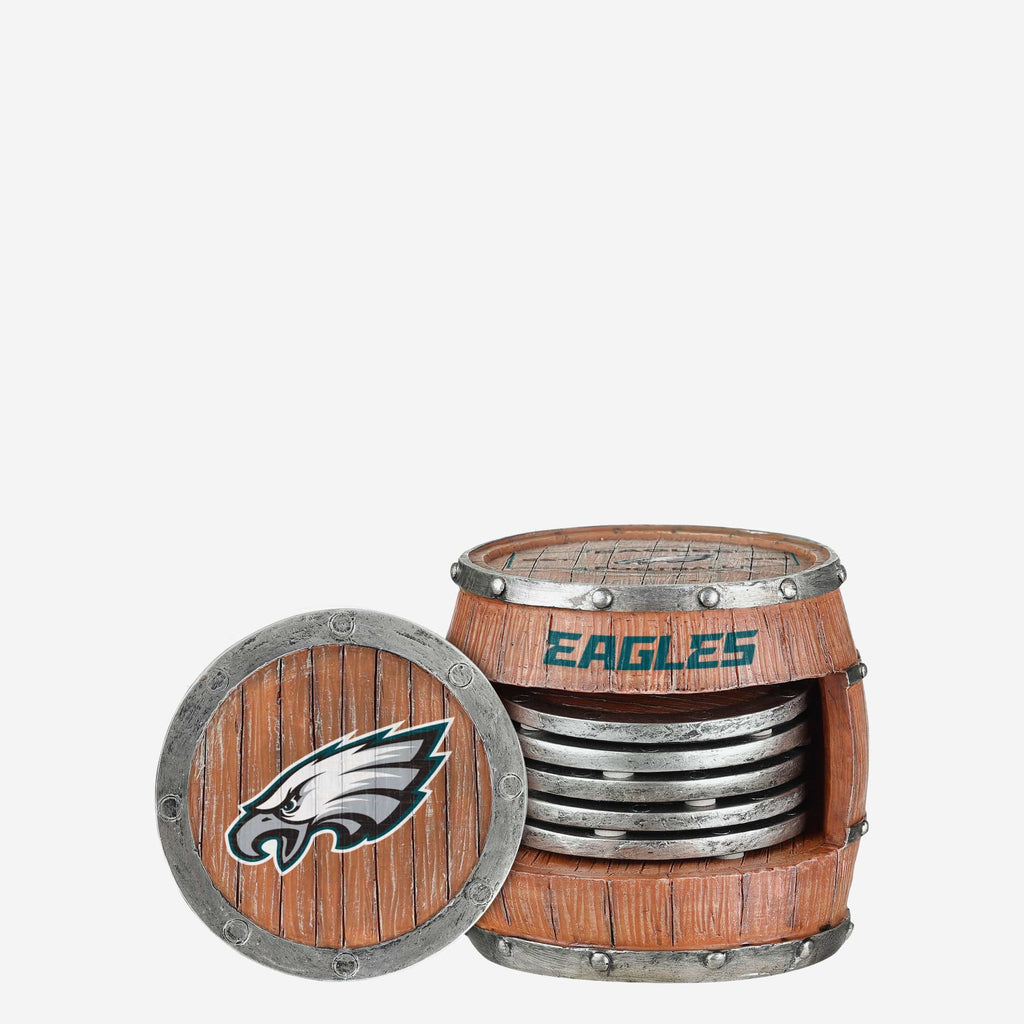Philadelphia Eagles 5 Pack Barrel Coaster Set FOCO - FOCO.com