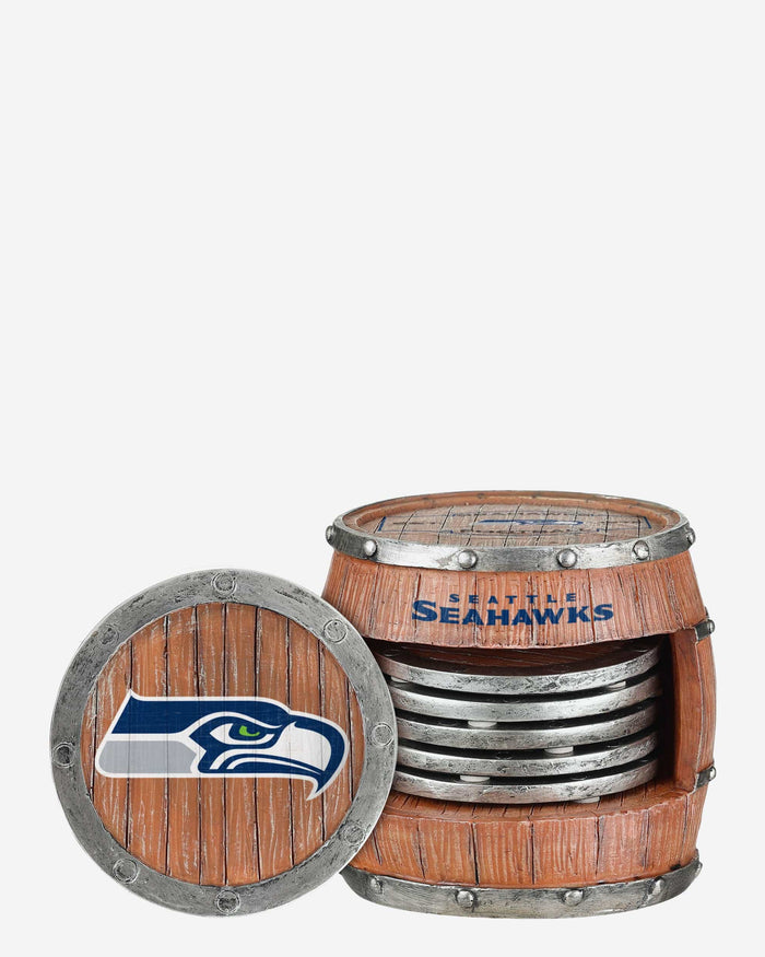 Seattle Seahawks 5 Pack Barrel Coaster Set FOCO - FOCO.com