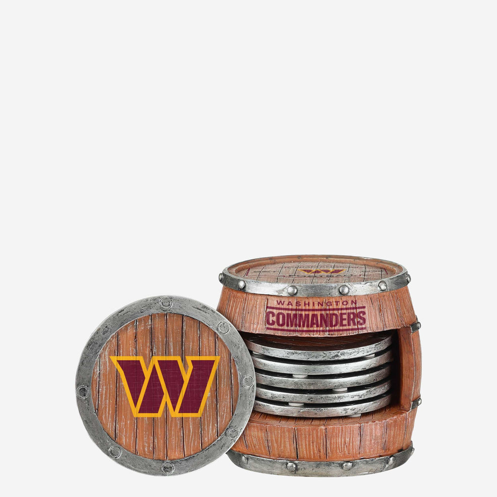 Washington Commanders 5 Pack Barrel Coaster Set FOCO - FOCO.com