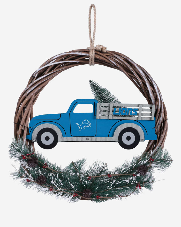 Detroit Lions Wreath With Truck FOCO - FOCO.com