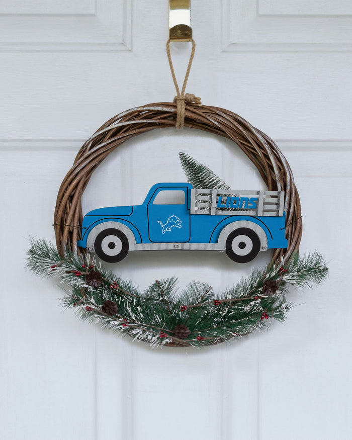 Detroit Lions Wreath With Truck FOCO - FOCO.com