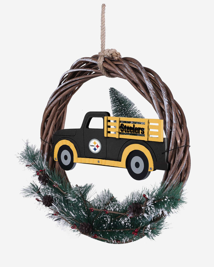 Pittsburgh Steelers Wreath With Truck FOCO - FOCO.com