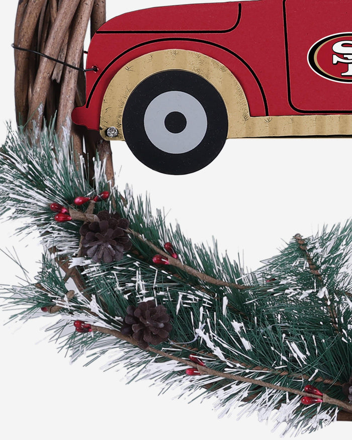 San Francisco 49ers Wreath With Truck FOCO - FOCO.com