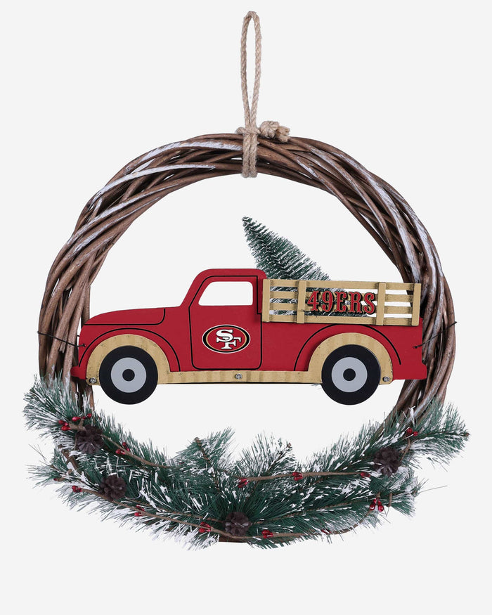 San Francisco 49ers Wreath With Truck FOCO - FOCO.com