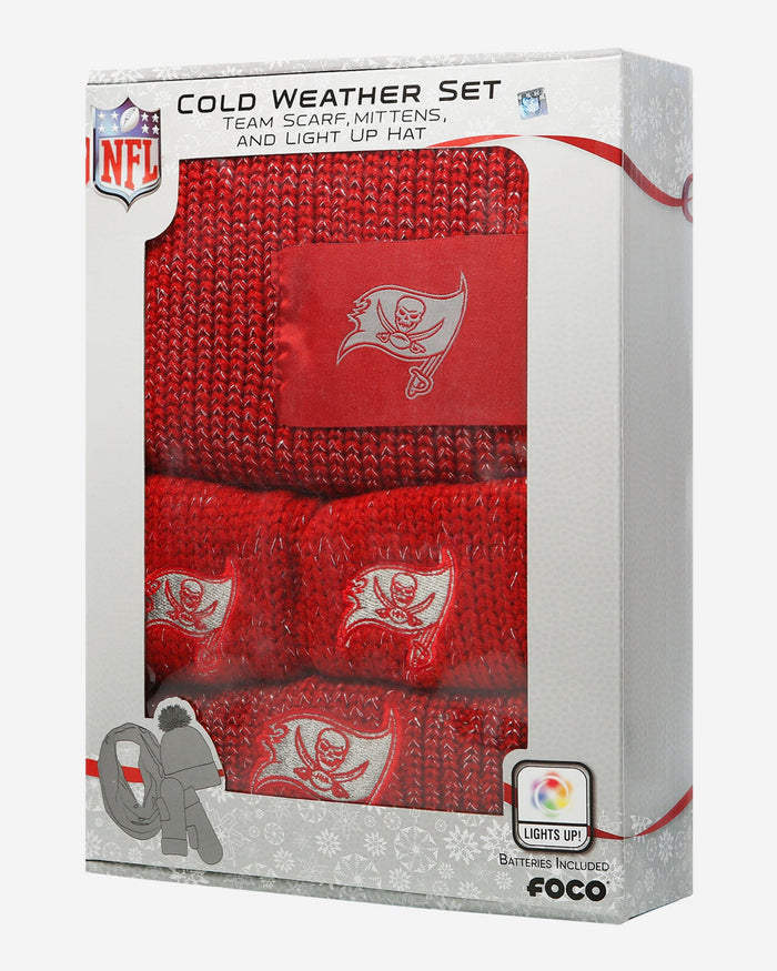 Tampa Bay Buccaneers Womens Glitter Knit Cold Weather Set FOCO - FOCO.com
