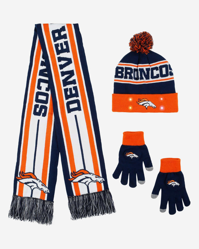 Denver Broncos Snow Stealer Cold Weather Set FOCO - FOCO.com