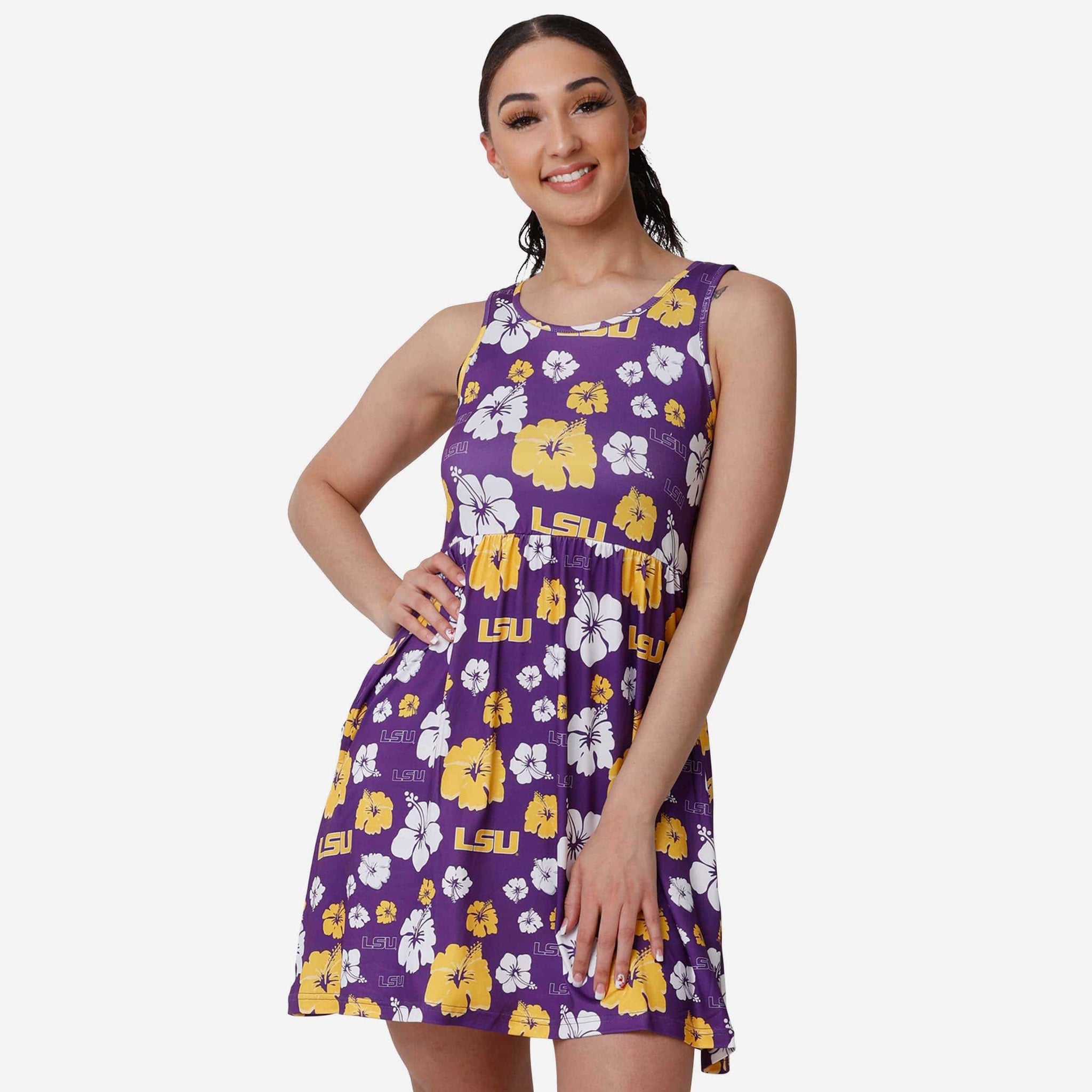 LSU Tigers Womens Fan Favorite Floral Sundress FOCO LSU Tigers Womens Fan Favorite Floral Sundress FOCO