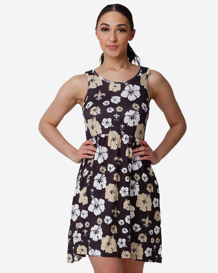 new orleans saints ladies dresses Women's Fanatics Black New Orleans Saints Ruched Drape T-Shirt Dress