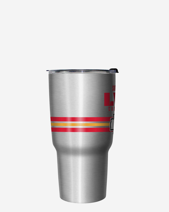 Kansas City Chiefs Super Bowl LVII Champions Metallic Team Stripe 27 oz Stainless Steel Tumbler FOCO - FOCO.com