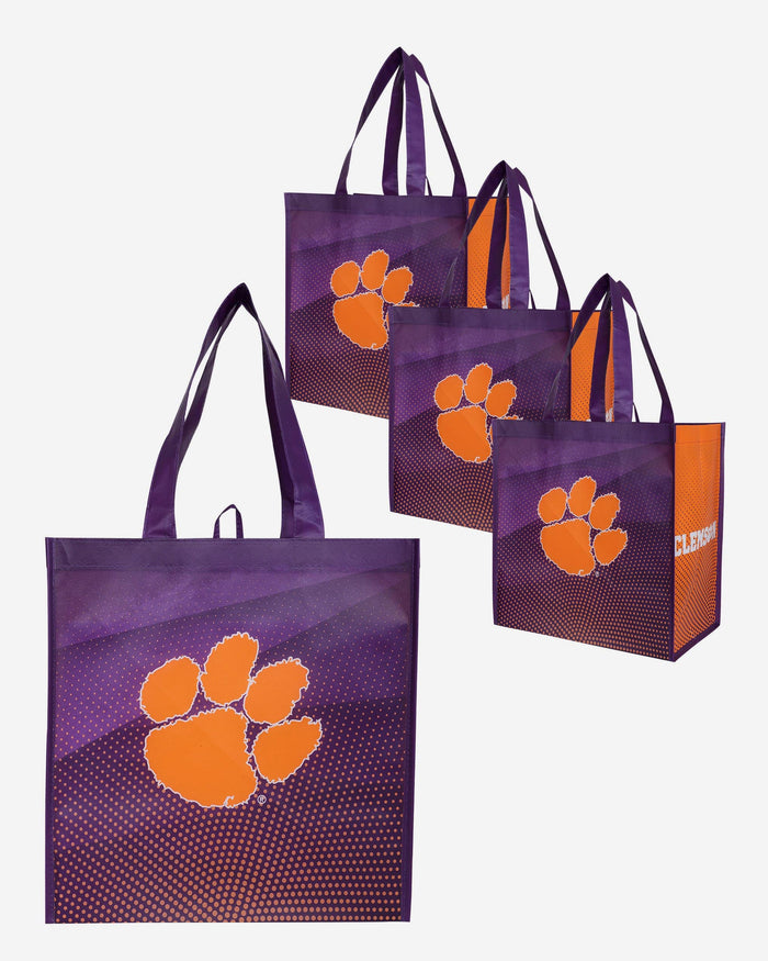 Clemson Tigers 4 Pack Reusable Shopping Bag FOCO - FOCO.com