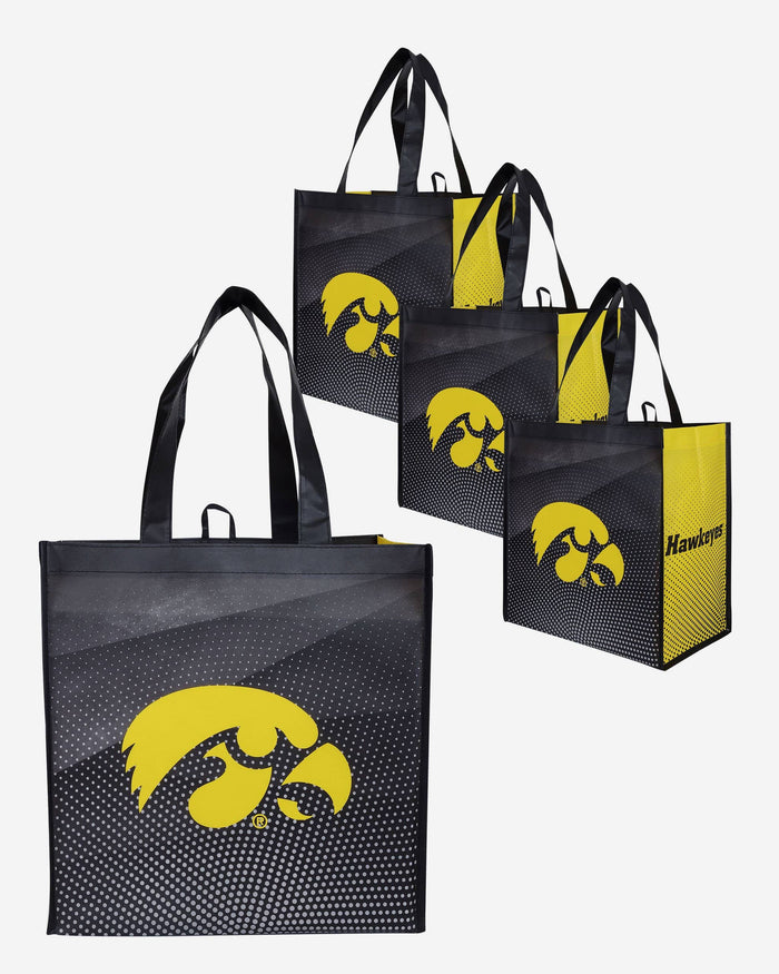 Iowa Hawkeyes 4 Pack Reusable Shopping Bag FOCO - FOCO.com